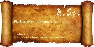 Matejko Szemere névjegykártya